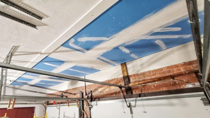 Garage Ceiling during the repair, Gainesville, Florida
